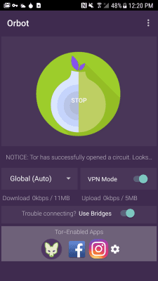 Screenshot of the application Orbot: Tor for Android - #1