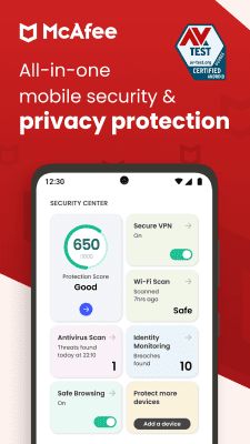 Screenshot of the application McAfee Mobile Security - #1