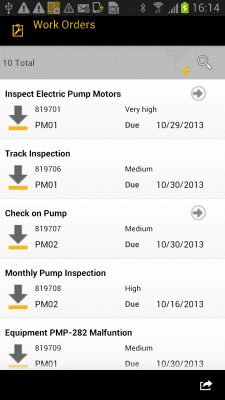 Screenshot of the application SAP Work Manager - #1