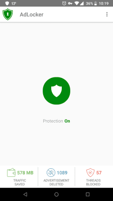 Screenshot of the application AdLocker - Free Adblock & Firewall - #1