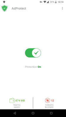 Screenshot of the application AdProtect - Free Adblock & Firewall - #1