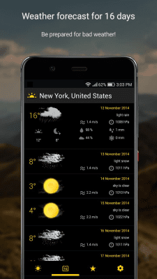 Screenshot of the application Weather US 16 days forecast - #3