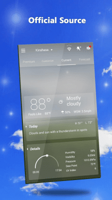 Screenshot of the application GO Weather - #5