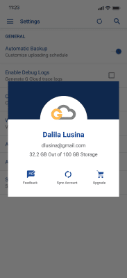 Screenshot of the application G Cloud Backup - #5