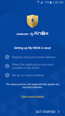 Screenshot of the application Samsung My KNOX - #1