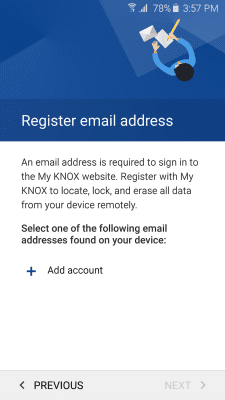 Screenshot of the application Samsung My KNOX - #2