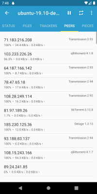 Screenshot of the application Flud - Torrent Client - #8