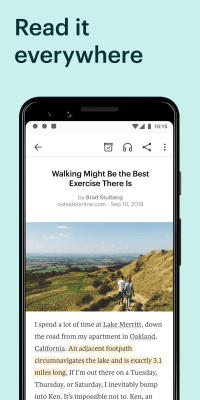 Screenshot of the application Pocket - #3