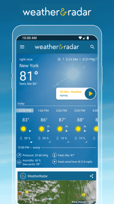 Screenshot of the application Weather & Radar - #1