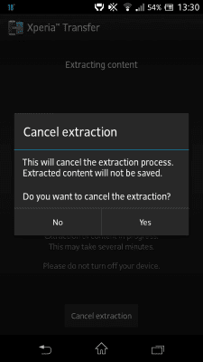 Screenshot of the application Xperia Transfer - #3