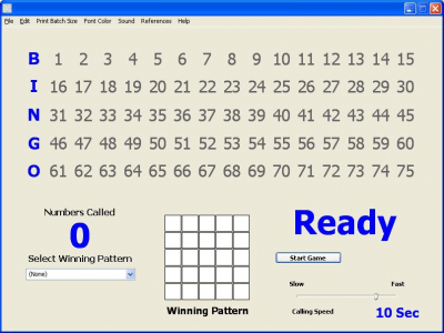 Screenshot of the application Bingo Caller - #1