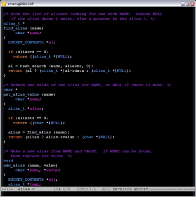 Screenshot of the application Emacs - #1