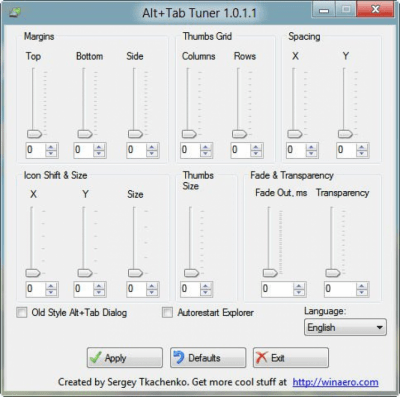 Screenshot of the application Alt+Tab Tuner - #1