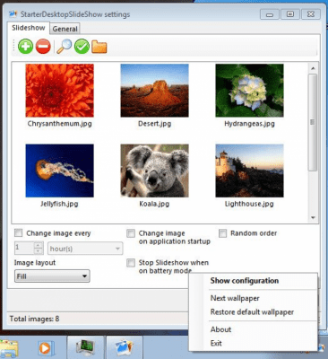 Screenshot of the application StarterDesktopSlideShow - #1