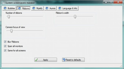 Screenshot of the application System Screensavers Tweaker - #2