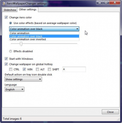 Screenshot of the application AeroWallpaperChanger - #1