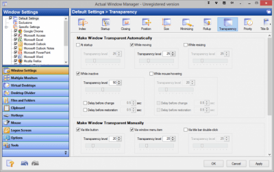Screenshot of the application Actual Window Manager - #2