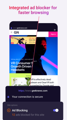 Screenshot of the application Opera Touch - #3
