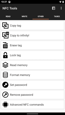 Screenshot of the application NFC Tools - #5
