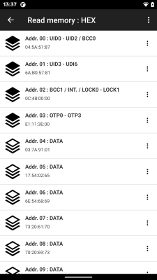 Screenshot of the application NFC Tools - #6