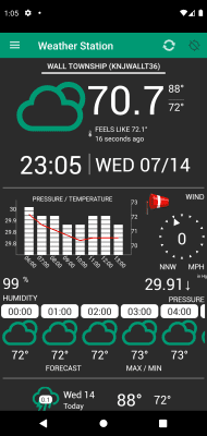 Screenshot of the application Weather Station - #7