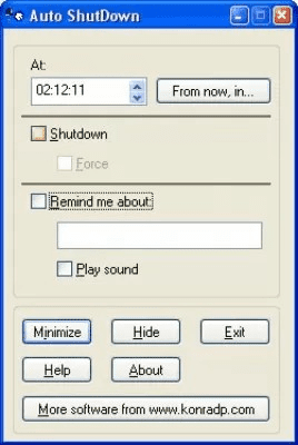 Screenshot of the application Auto Shutdown by Konrad Papala - #1