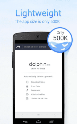 Screenshot of the application Dolphin Zero Incognito Browser - #1