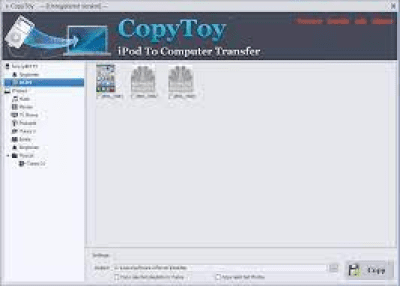 Screenshot of the application CopyToy - iPod To Computer Transfer - #1