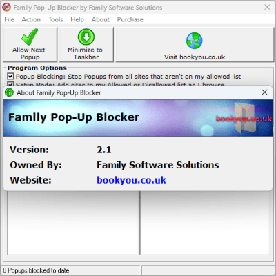 Screenshot of the application Family PopUP Blocker - #2