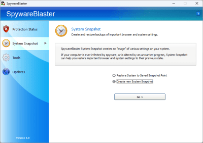Screenshot of the application SpywareBlaster - #2