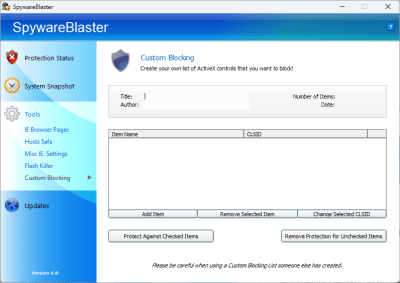Screenshot of the application SpywareBlaster - #5