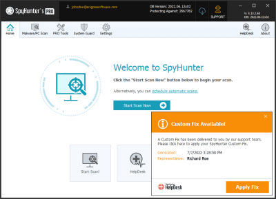 Screenshot of the application SpyHunter - #7