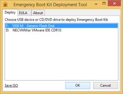 Screenshot of the application Emergency Boot Kit - #1