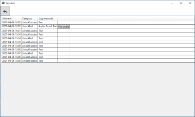 Screenshot of the application KeyLock - #4