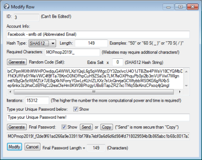 Screenshot of the application Multi One Password - #2