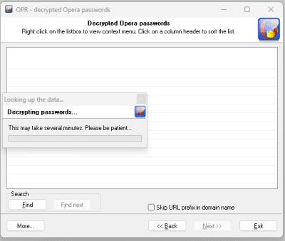 Screenshot of the application Opera Password Recovery - #3