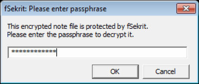 Screenshot of the application fSekrit - #3