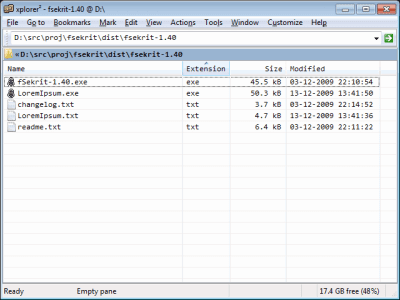 Screenshot of the application fSekrit - #4