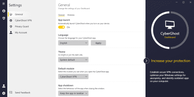 Screenshot of the application CyberGhost - #5