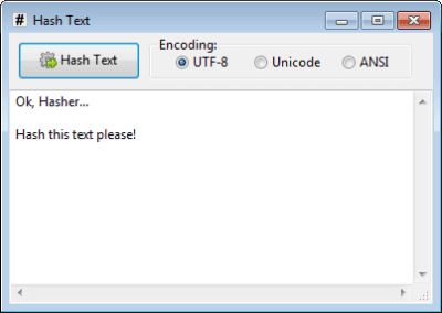 Screenshot of the application Den4B Hasher - #5