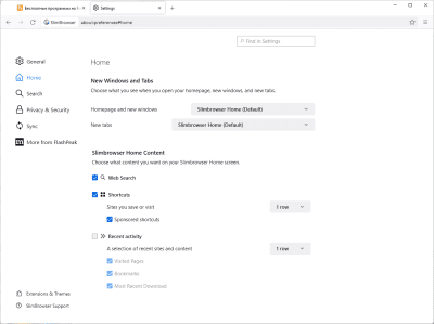 Screenshot of the application SlimBrowser - #3