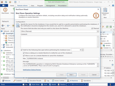 Screenshot of the application EMCO Remote Shutdown - #2