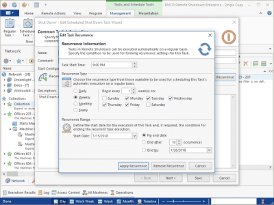 Screenshot of the application EMCO Remote Shutdown - #6