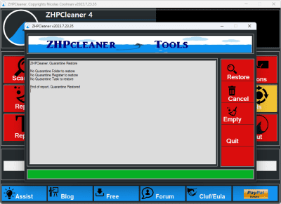 Screenshot of the application ZHPCleaner - #3