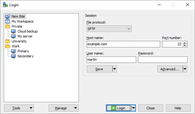 Screenshot of the application WinSCP - #3