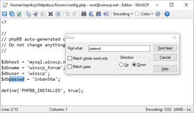 Screenshot of the application WinSCP - #4