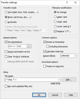 Screenshot of the application WinSCP - #5