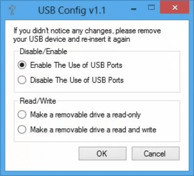 Screenshot of the application LinkedSofts USB Configuration - #1