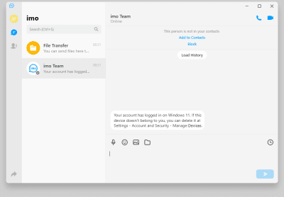 Screenshot of the application Imo Messenger - #3