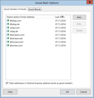 Screenshot of the application MailBell - #5